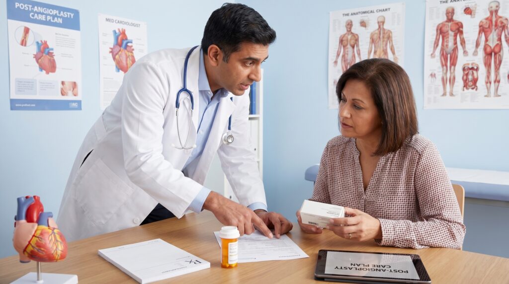 Medication guidance after angioplasty procedure